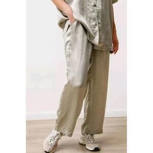 Priory Vista Trousers Pants Size S Crushed Slinky Silver NWT $250 #CB5